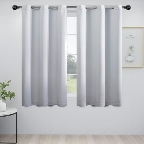 HOKXUAN Verdunklungsvorhänge mit Ösen 200 x 90 cm Dicke Thermogardine Kälteschutz Warm Vorhänge Blickdicht, Curtains Wohnzimmer 2Er Set für Wohnzimmer Kinderzimmer, Weiß von HOKXUAN