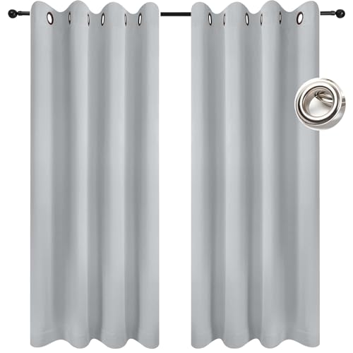 HOKXUAN Verdunklungsvorhänge mit Ösen 60 x 250 cm Dicker Stoff Thermovorhänge Gegen Kälte Blackout Curtains for Bedroom 2Er Set für Wohnzimmer Kinderzimmer, Weiß von HOKXUAN