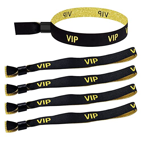 30 Stück VIP Einlassbänder Stoff Eintrittsbänder VIP Bändchen, VIP Festival Bänder Stoff für Clubveranstaltungen, Festival Armbänd Schwarz von HOLAHOLA