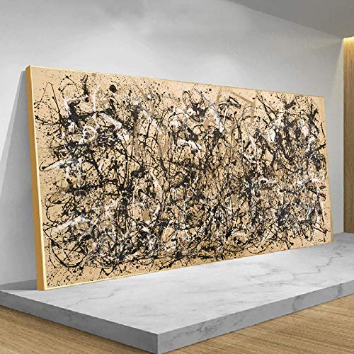 Berühmte Gemälde Kunst Jackson Pollock Abstrakter Herbst Leinwand Große Poster und Drucke Wandkunst Bilder für Wohnkultur 85 x 165 cm (34 x 66 Zoll) Ohne Rahmen von HOLEILUCK