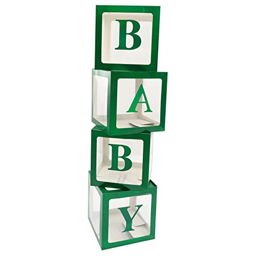 1 Satz Boxen Ballon-box Babyparty Hochzeitsdekorationen Für Die Zeremonie Babyblöcke -dusche-boxen Dekorationen Für Hochzeitszeremonien Babyballons Babybausteine Papier Green HOLIDYOYO von HOLIDYOYO