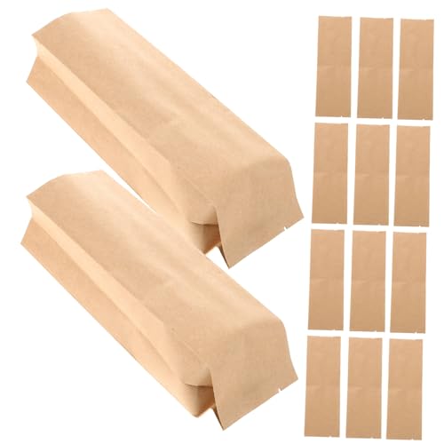 100St Kraft-Geschenktüte säcke für nüsse nusssäcke kraftpapier sack seifenbeutel Kraftpapierbeutel enthalten Sparer Stroh Sandwich-Papiertüte Verschlussbeutel Seitenfaltenbeutel HOLIDYOYO von HOLIDYOYO