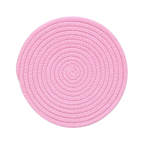 1Stk dekorative Tischsets Korb aus Baumwollseil Tischset aus PVC Nicht Tischset Schüssel Schwimmbad tischunterlage tischmatte runde Bechermatte Untersetzer aus Baumwollgarn Rosa HOLIDYOYO von HOLIDYOYO