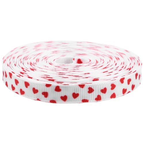 HOLIDYOYO 1 Rolle Valentinstag-Band Herzband Muttertag Party Abschlussfeier Hochzeit Stoff-Bastelband Für Valentinstag Bastelverpackung Rot 10 Yards von HOLIDYOYO