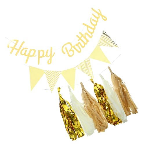 HOLIDYOYO 1 Satz Alles Zum Geburtstag-banner Splitter Geburtstagswandbanner Ballongirlande Alles Zum Geburtstag Ballonbanner Foto Girlande Partygeschirr Funkeln Golden Papier von HOLIDYOYO