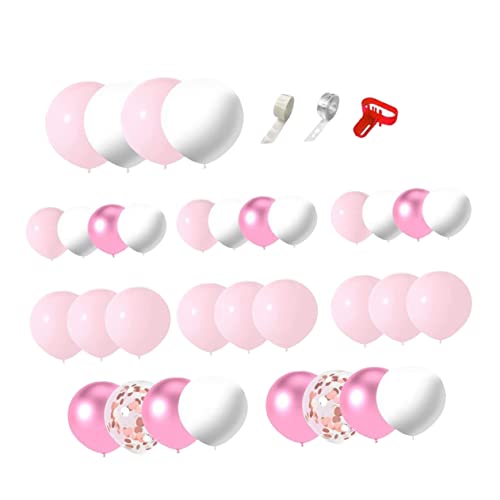 HOLIDYOYO 1 Satz Ballonanzug Babyanzug rosa Dekor weiße Luftballons rosa Ballon grüne Luftballons hochzeitsdeko hochzeits dekoration gebutagsdeko pink Ballongirlande Ballonbogen-Kit Emulsion von HOLIDYOYO