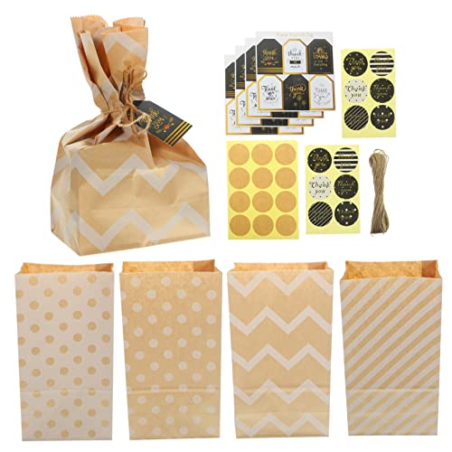 HOLIDYOYO Set mit Kleinen Süßigkeitentüten Aus Kraftpapier Geschenktüten für Partys Leckereien Backen Lebensmitteltüten von HOLIDYOYO