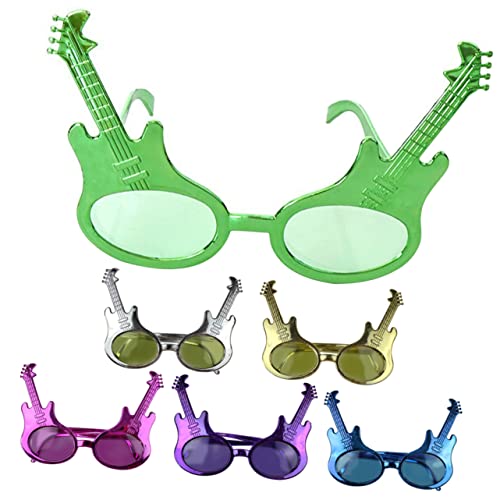 HOLIDYOYO 1 Satz Gitarrenbrille Leuchtbrillen Faschingsbrille Weingläser Lustig Lustige Party-sonnenbrille Dekorative Partygläser Glühen Schnapsgläser Party-requisite Kostümbrille Pvc 6st von HOLIDYOYO