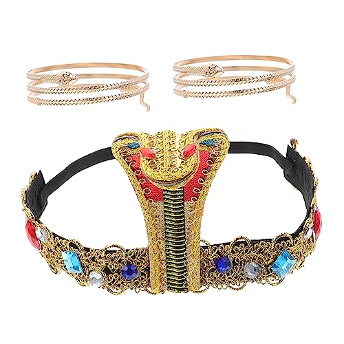 HOLIDYOYO 1 Satz Schlangen-Stirnband-Armband Schlangenarmbänder Armreif mit Schlangenmuster faschingshaareif festival accessoires neuartige Armbänder dekorative Armbänder Polyester von HOLIDYOYO