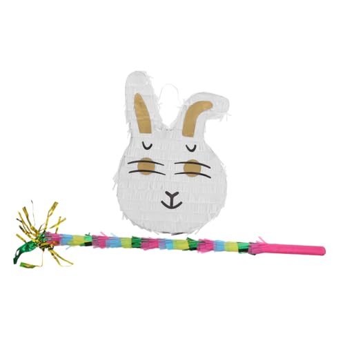 HOLIDYOYO 1 Satz Stereo-Piñata Kinderparty Dekoration Ostern Süßigkeitenhalter Cartoon-Hase- Dekorationen für die Babyparty Hase Gastgeschenke ostern hängender Papier von HOLIDYOYO