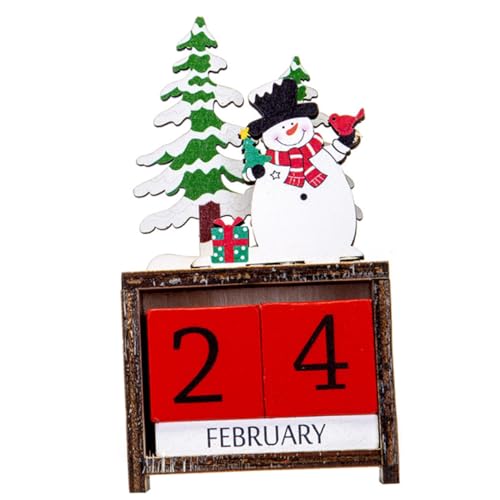 HOLIDYOYO 1 Satz Weihnachtskalender Tischkalender Mit Ewigem Datum Weihnachten Ewiger Kalender Weihnachtszubehör Feiertags-countdown-kalender Adventskalender Kinderkalender Holz von HOLIDYOYO