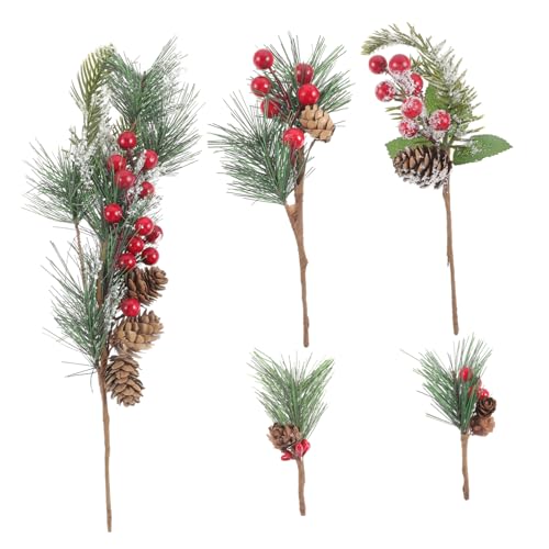 HOLIDYOYO 1 Satz weihnachtsdeko winterdeko christmas tree decoration weinachtsgeschenke weihnachtsbaum künstlich künstliche pflanzen DIY Beerenschmuck künstliche weihnachtspflanze Weich-PVC von HOLIDYOYO