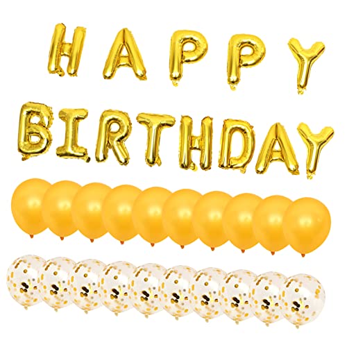 HOLIDYOYO 1 Set Ballon Alphabet Set Glitzerndes Outfit Alphabet Ballons Party Ballon Dekore Hochzeitsgirlande Geburtstagsballon Ballons Buchstaben Blitzanzug Goldene Aluminiumfolie von HOLIDYOYO