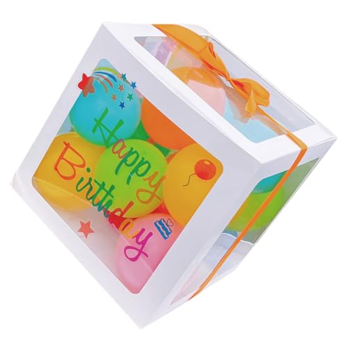 HOLIDYOYO 1 Set Kreative Geburtstagsgeschenkbox Mit Bunten Aufklebern Und Luftballons Ideale Dekoration Für Jungen Und ädchen Geburtstagsfeiern Partybedarf Für Unvergessliche Momente von HOLIDYOYO