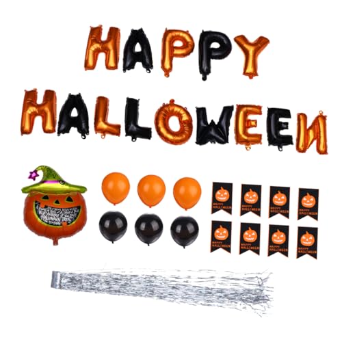 HOLIDYOYO 1 Set Halloween Ballon Set Happy Halloween Banner Mini Luftballons Halloween Partyzubehör Halloween Hängedekorationen Festival Atmosphäre Requisiten Dekorieren von HOLIDYOYO