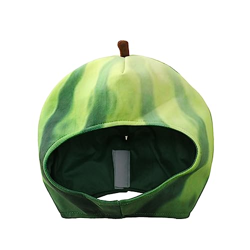 HOLIDYOYO 1 Stk Wassermelonen-Kopfbedeckung Cosplay Sommerhut Partyhut-Requisite Neuheit Hüte Ketchup tiermütze karnevals hut lustiger Hut plüschiger obsthut Plüsch und pp Baumwolle Green von HOLIDYOYO