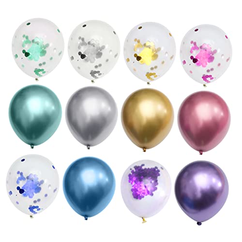 HOLIDYOYO 10 Stück Papierschrott Ballons Elegante Deko Latex Ballons Für Geburtstagsfeiern Festivals Und Besondere Anlässe Ideal Für Kreative Dekorationen Und von HOLIDYOYO