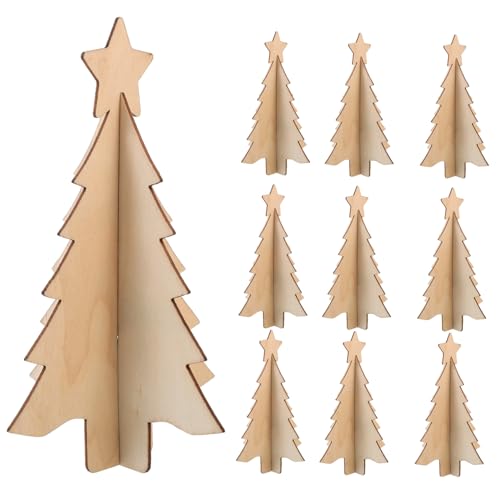 HOLIDYOYO 10 Stück Unvollendete Holz Weihnachtsbaumanhänger Bastelset Zum Bemalen DIY Weihnachtsdekor Für Festliche Baumgestaltung Ideal Für Kreative Weihnachtsprojekte von HOLIDYOYO