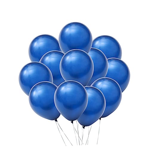 HOLIDYOYO 100 Stück 10 Luftballons Für Geburtstagsfeiern Tragbare Ballons Metallic-ballons Blau Marine Ballons Metallische Luftballons Raumaufteilungsballons Blaues Dekor Partyballons Blue von HOLIDYOYO