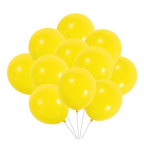 HOLIDYOYO 100St Ballon weihnachst hits verweihnachtet luftbalons geburtstagseinladungen Geburtstagsfeier Partyzubehör Partydekorationen Foto-Requisite Geburtstagsdekorationen Emulsion Yellow von HOLIDYOYO