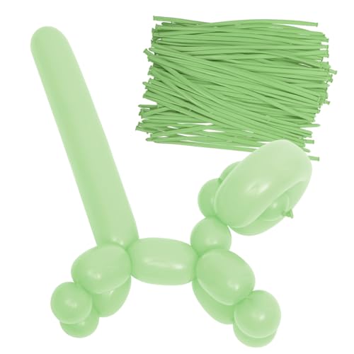 HOLIDYOYO 100St Party lange Luftballons Partyballons verdrehter Tierballon dekorative sich drehende Luftballons Streifen-Modellierballons Bausatz für Modellierballons Emulsion Green von HOLIDYOYO