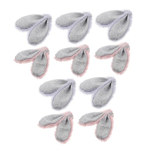 HOLIDYOYO 10Pcs Kleidung Kaninchenohr Dekortiere Miniaturen DIY Hair Accessoires Dekorative Plüsch Kaninchenohren Kaninchenohren DIY Bastelplüschel Kaninchenohren Für Handwerk von HOLIDYOYO