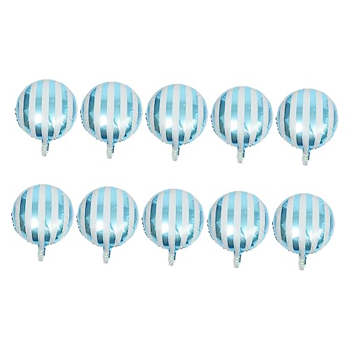 HOLIDYOYO 10St runder gestreifter Ballon Partyballon Party Folienballon luftballons hochzeitsdeko wasserballons balongas szene ballons gestreifte Folienballons Aluminiumfolie Sky-blue von HOLIDYOYO