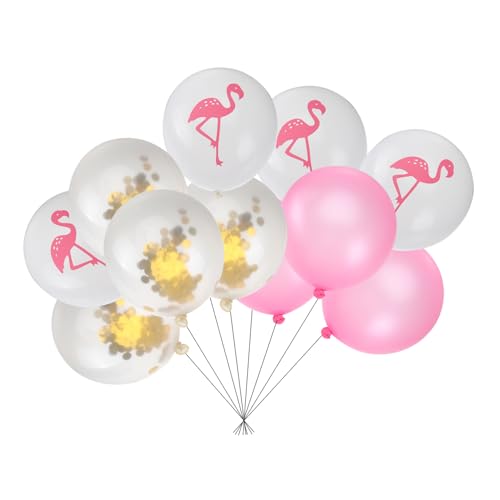 HOLIDYOYO 10er Set Luftballons Mit Flamingo Druck Rosé Und Pink Glänzende Konfetti Luftballons Für Hochzeiten Geburtstagsfeiern Und Festliche Dekorationen von HOLIDYOYO