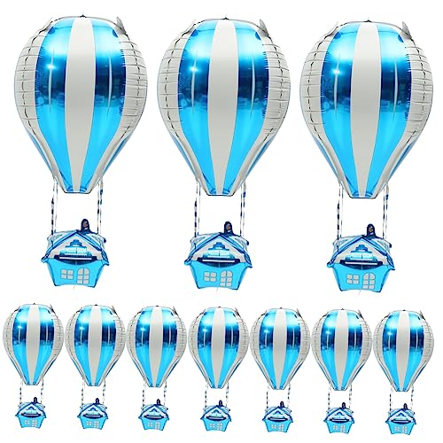 HOLIDYOYO 10st Heißluftballon Luftballons Hochzeit Regenbogenballon Hochzeitsballons Geburtstagsfeier Ballon Babyballons Metallische Luftballons Ballon-wanddekorationen Blue Aluminiumfolie von HOLIDYOYO