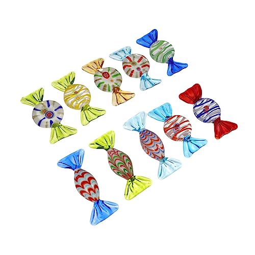 HOLIDYOYO 10pcs Glas Candy Ornamente Wohnkultur Glas Handwerk Ornament Candy Schmuck Sonnenlicht Funkelnden Decor von HOLIDYOYO