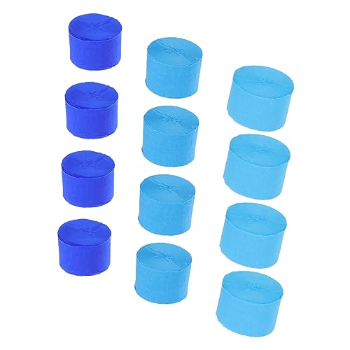 HOLIDYOYO 12 Rollen Farbiges Krepppapier Girlande Party Parteibevorzugung Streamer Krepp-Papier Goldene Platten Punkt Konfetti Tür Weihnachtsdeko Geburtstagsfeier Krepppapier Blue von HOLIDYOYO