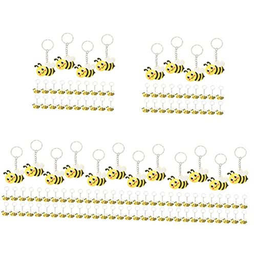 HOLIDYOYO 120 Stk Biene Schlüsselanhänger Tasche Hängende Dekoration Cartoon-bienen-schlüsselanhänger-dekor Cartoon-schlüsselanhänger Niedlicher Cartoon-bienen-anhänger Tagestasche Auto Pvc von HOLIDYOYO