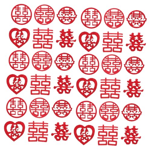 HOLIDYOYO 120st Mini Doppeltes Glück Chinesische Streuung Konfetti Auf Dem Hochzeitstisch Chinesisches Dekor Hochzeitsfeier Ornament Chinesisches Hochzeits-streudekor Tischkonfetti Vlies Rot von HOLIDYOYO