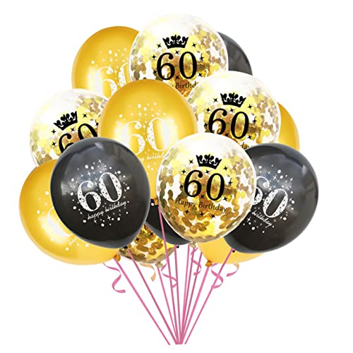 HOLIDYOYO 15 Stück Konfetti Luftballons Für Geburtstagsfeiern Und Jubiläen Dekorative Ballons Verschiedenen Farben Ideal Für 60 Geburtstage Hochzeiten Und Partys Helium Tauglich von HOLIDYOYO