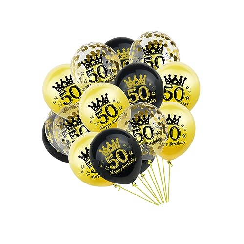 HOLIDYOYO 15St Ballons bedrucken Luftballons zum 50. Geburtstag klare Luftballons Füller für Partytüten Partylichter konfettiballone deckenverkleidung Latexballons party liefert luftballons von HOLIDYOYO