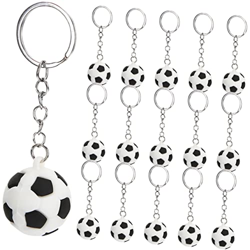 HOLIDYOYO 16 Stücke Fußball Schlüsselanhänger Jungen und Mädchen Schlüsselring Sammeln Metall-schlüsselring für Rucksack Gepäck Decor von HOLIDYOYO