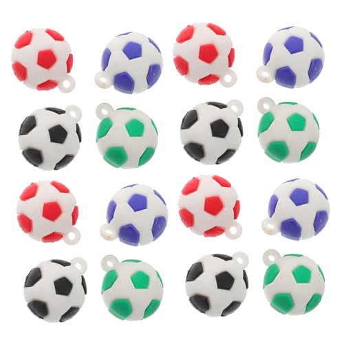 HOLIDYOYO 16St Fußball-Anhänger Blattanhänger zur Schmuckherstellung Fußballparty Fußball Anhänger Fußball Charms Fußball-Partygeschenke Anhänger für die Schmuckherstellung PVC-Weichkleber von HOLIDYOYO