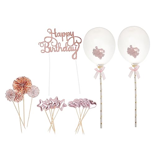 HOLIDYOYO 17 Stück Geburtstagskuchen Topper Set Dekorative Tortenstecker Mit Schmetterlingen Und Sternen Ideal Für Happy Birthday Feierlichkeiten Perfekte Tortendeko Für Jede von HOLIDYOYO