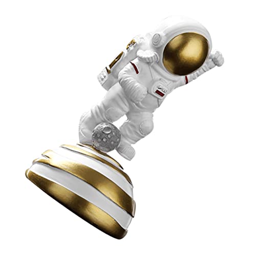 HOLIDYOYO 1Stk Astronauten-Ornamente Miniatur-Astronautenfigur Lampenschirm aus Rattan herzförmiges Glas Platz bürodekorationen inneneinrichtung Astronautenspielzeug Harz-Astronaut Naturharz von HOLIDYOYO