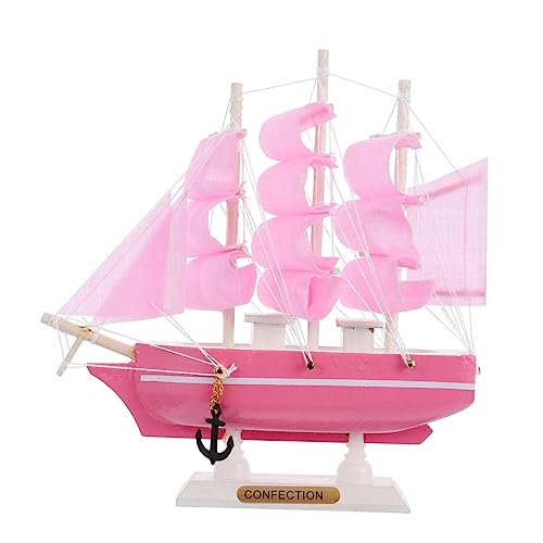 HOLIDYOYO 1Stk Segeldekoration nautische segelboot Dekoration Dekorationen für Segelboote Segeln wheinachtsgeschenk wheinatsgeschenke Segelboot-Dekor kreatives Segelbootmodell Hölzern Rosa von HOLIDYOYO