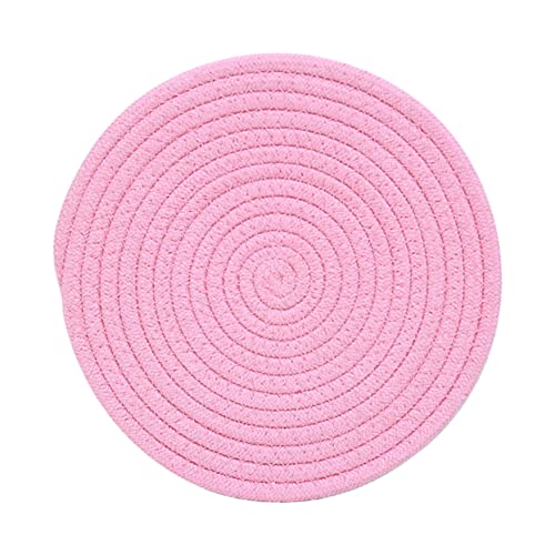 HOLIDYOYO 1Stk dekorative Tischsets tischmatte tischpolster tischdeken tischdecken tafeltuch rosa Boho- Deckenkorb runde Bechermatte Untersetzer aus Baumwollgarn von HOLIDYOYO