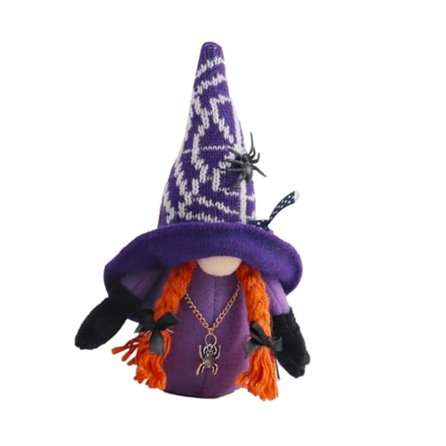 HOLIDYOYO 1Stk gesichtslose Puppe Halloween Kleidung Halloween Outfit Halloween Hexenfiguren Weihnachtsplüschpuppe gut weihnachtsdeko dekorative Puppe Kinderspielzeug Baumwolle Violett von HOLIDYOYO