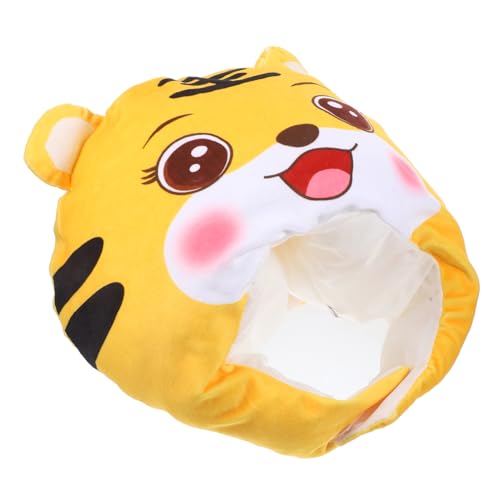 HOLIDYOYO 1stk Tiger Kopfbedeckung Hut Neuheit Karnevalshüte Partyhüte Für Kinder Party Lustiger Kopfschmuck Raupe Motorhaube Cosplay-zubehör Tigerhut Cartoon-tiger-hut Pp Baumwolle Yellow von HOLIDYOYO