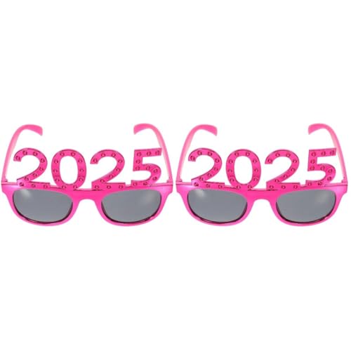HOLIDYOYO 2 Stück 2025 Brillen 2025 Zahlenbrillengestell Kristall 2025 Sonnenbrillen Brillen Für 2025 Silvester Klasse Von 2024 Abschlussfeierzubehör von HOLIDYOYO