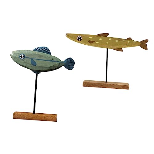 HOLIDYOYO 2 Stück Fischverzierung Aus Holz Dekoration Drinnen Wohnkultur Für Modern Dekorativ Figur Bürotischverzierung Schreibtisch Holz Fischskulptur Wohnzimmer-Fisch-Ornament Hölzern HOLIDYOYO 2 Stück Fischverzierung Aus Holz Dekoration Drinnen Wohnkultur Für Modern Dekorativ Figur Bürotischverzierung Schreibtisch Holz Fischskulptur Wohnzimmer-Fisch-Ornament Hölzern von HOLIDYOYO