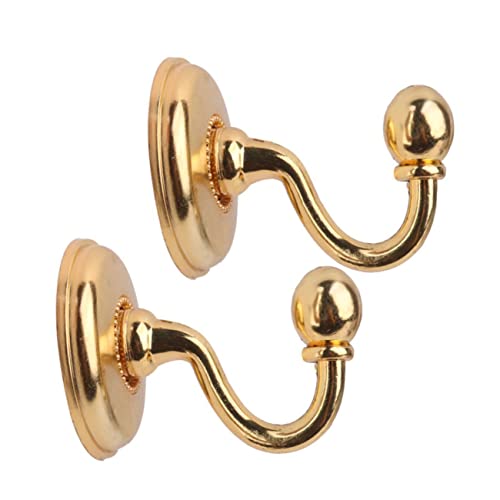 HOLIDYOYO 2 Stück Vintage Vorhang Raffhalter Aus Legierung Goldfarbene Haken Für Vorhänge Mit Ösen Dekorative Tür Und Wandhalterung Ideal Für Kleiderbügel Und Wohnaccessoires von HOLIDYOYO