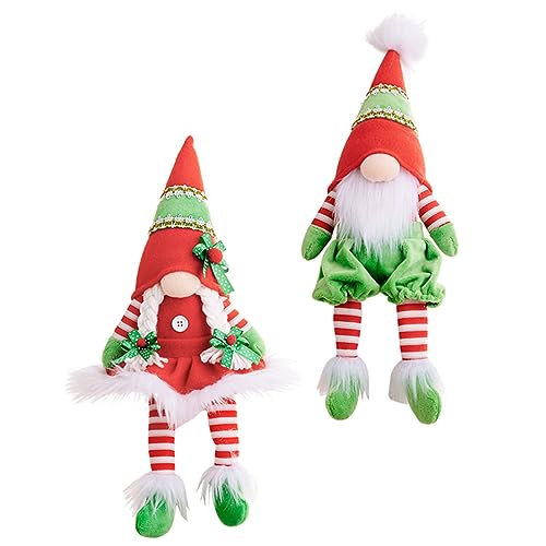 HOLIDYOYO 2 Stück Weihnachtszwerg Puppe Ornament Skandinavische Dekoration Für Weihnachten Handgefertigte Holzfiguren Für Den Weihnachtsbaum Und Festliche Tischdekoration von HOLIDYOYO