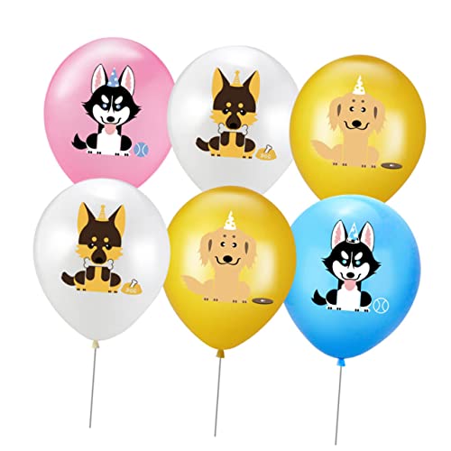 HOLIDYOYO 20 Stück 12 Zoll Bedruckte Ballon Latex Ballon Party Zubehör Für Haustier Geburtstag (blue Huskie Luftballons, Golden Golden Retriever, Weißer Deutscher Schäferhund, Rosa von HOLIDYOYO