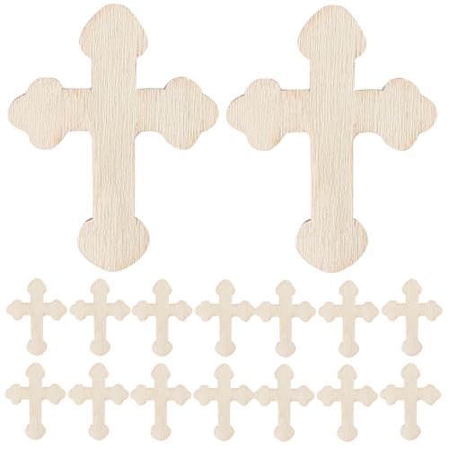 HOLIDYOYO 20 Stück Holzkreuz Leeres Holzkreuz Diy-Holzdekorationen Unvollendetes Holzkreuz Rustikal Ideales Gerahmtes Kreuz Kleiner Kreuzanhänger Zum Basteln Von Heimdekorationen von HOLIDYOYO