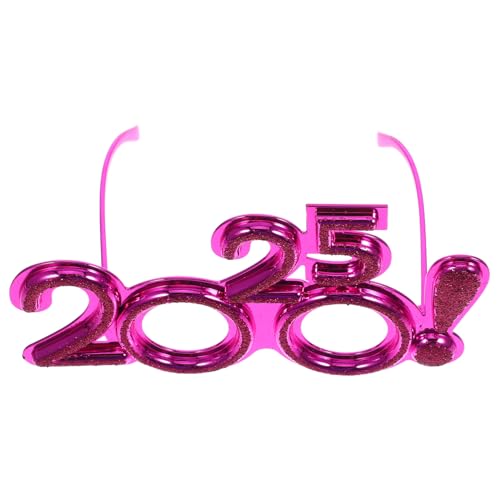 HOLIDYOYO 2025-Brille 2025-Silvester-Sonnenbrille Zahlenbrille Silvester-Partyzubehör Ausgefallene Lustige Sonnenbrille Für Festival-Party -Requisiten Abschlussfeier Rosig von HOLIDYOYO